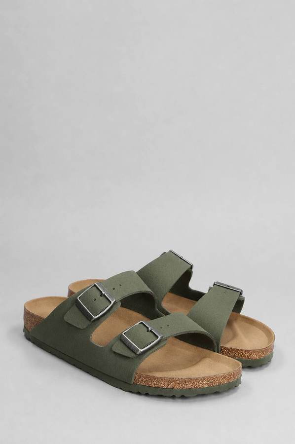 Olive Suede Slides